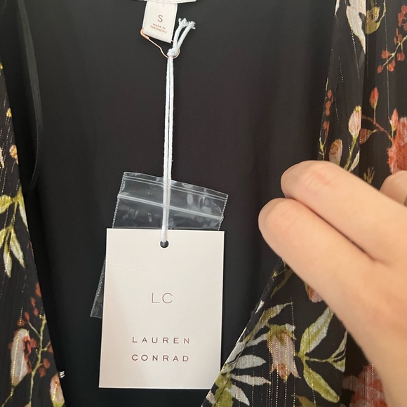 LC by Lauren Conrad Floral Maxi Wrap Dress with Metallic Details New With Tags - Picture 7 of 8